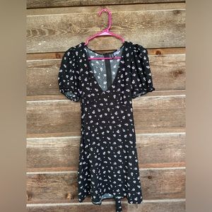 H&M Floral Black and Purple Dress